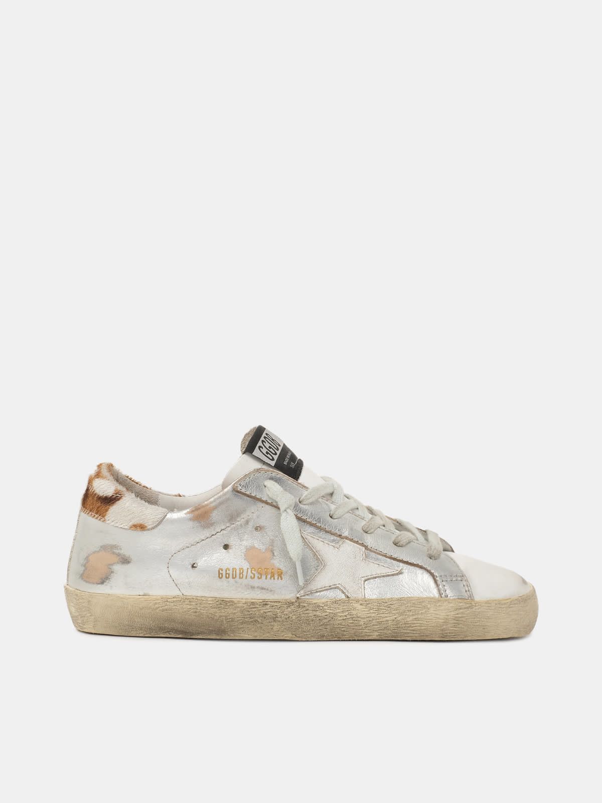 Laminated Super-Star sneakers with animal-print heel tab
