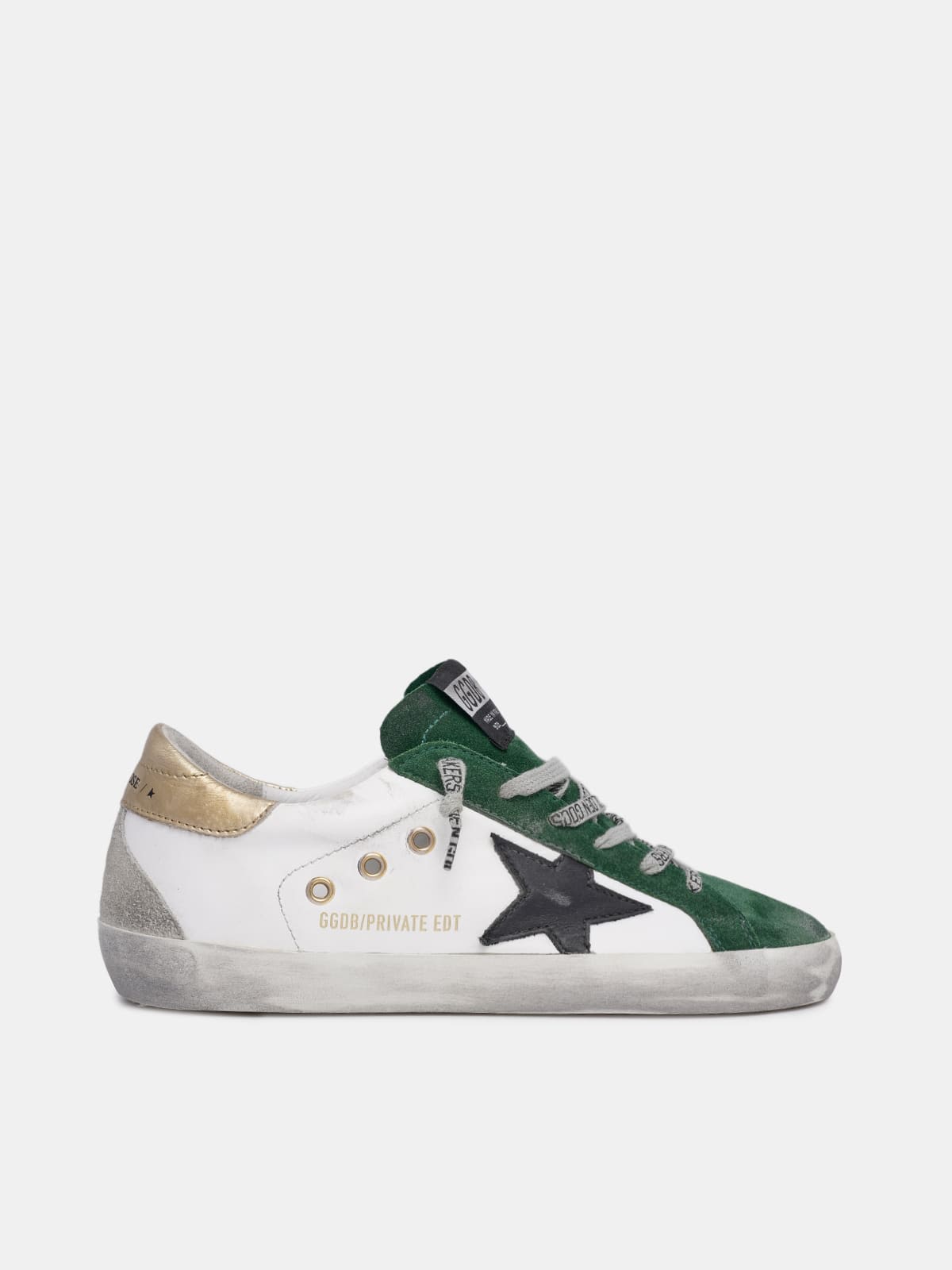 White and green Super-Star sneakers