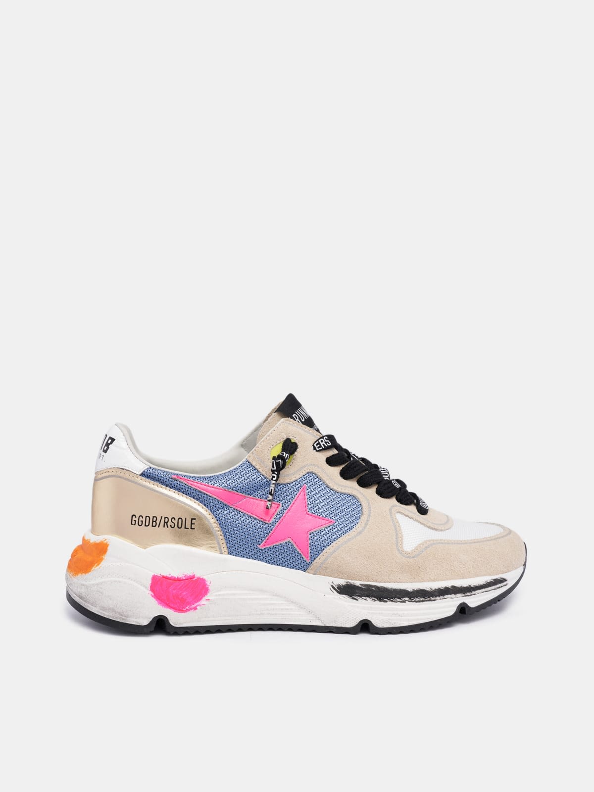 Running Sole sneakers in suede with gold detail
