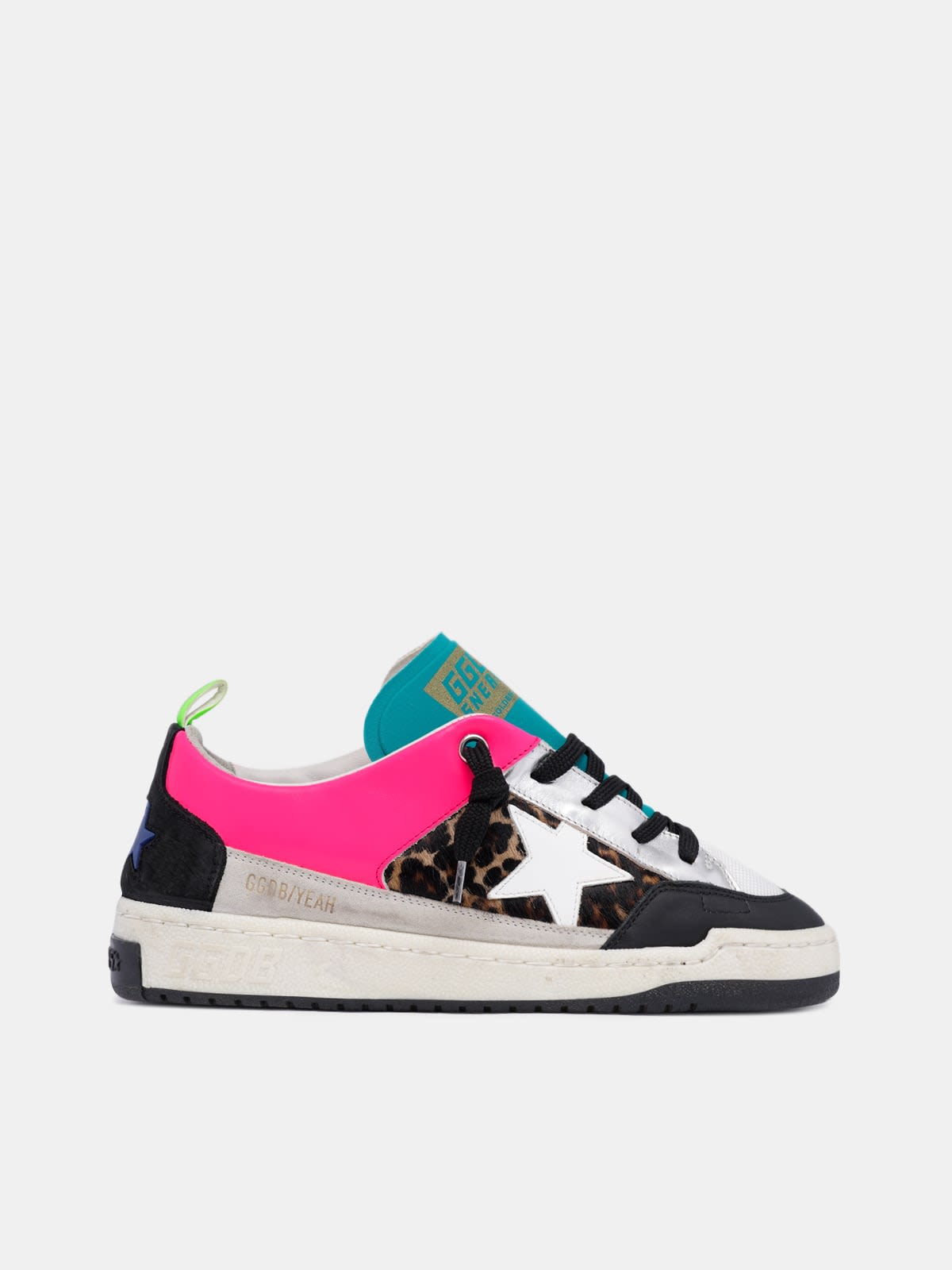 Women??s fuchsia and leopard-print Yeah sneakers